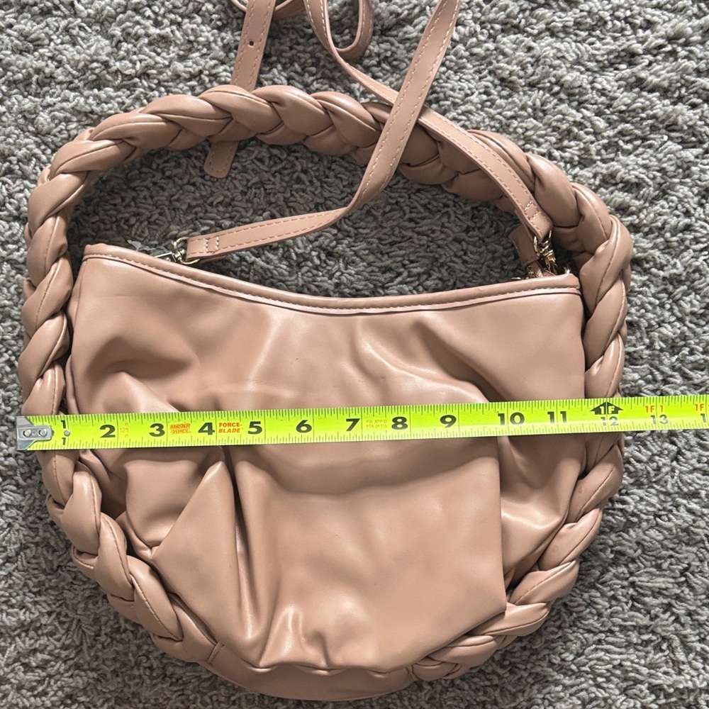 Madden NYC Luxurious Braided Handle Hobo Bag in Nude - Picture 6 of 10